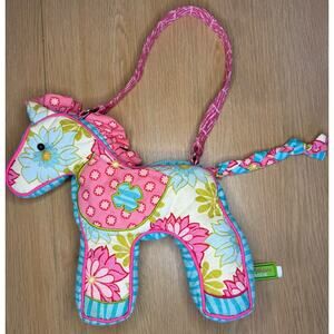 Sassy Pet Saks By Douglas Patchwork Quilted Horse Purse Girls Plush Pony Pink